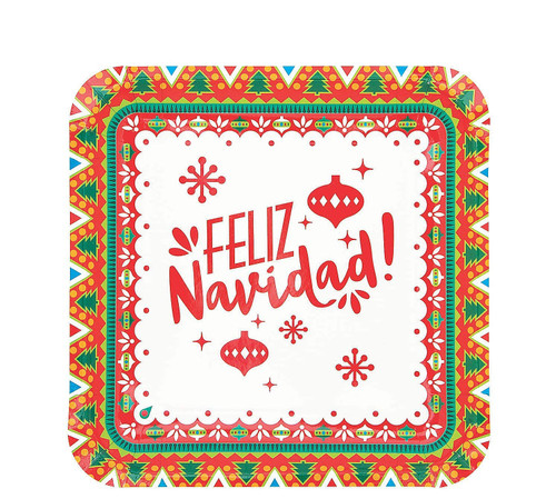 Fun Express Feliz Navidad Dinner Plates 8 pcs