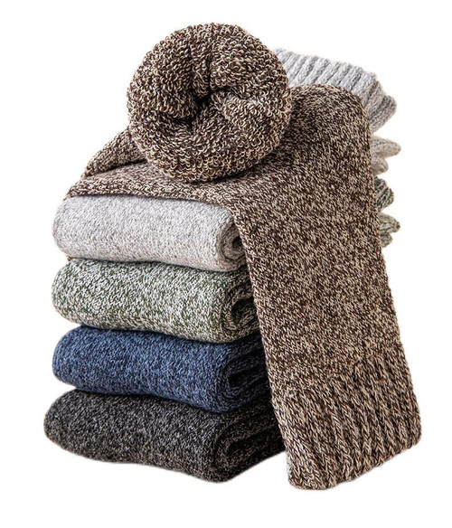 SUMICH 5 Pairs Womens Wool Socks Soft Warm Socks Warm Wool Cotton Socks Thick Knit Vintage Casual Socks Cozy Winter Socks (multicolor-4)