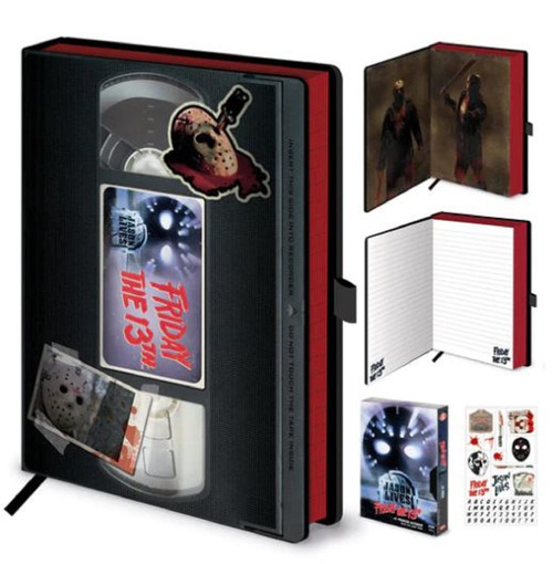 Friday The 13th Slasher VHS A5 Composition Notebook (One Size) (Red/Black)