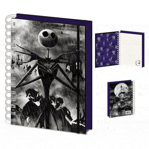 Nightmare Before Christmas 3D A5 Wirebound Notebook (One Size) (Black/Gray/Blue)