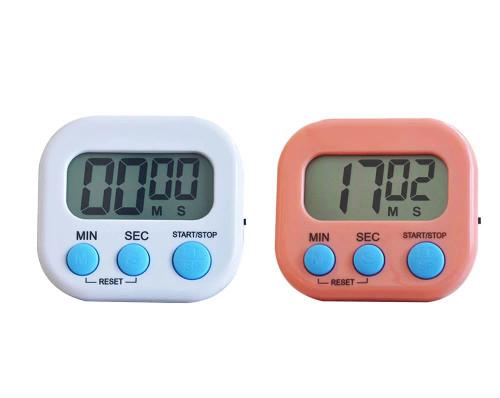 Timers, Classroom Timer for Kids, Kitchen Timer for Cooking,Magnetic Digital Stopwatch Clock Timer for Teacher, Study, Exercise, Oven, Cook, Baking, Desk (White color1PCS+Pink COLOER1PCS, 2)