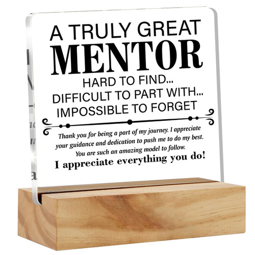 Appreciation Gifts for Mentor Boss Coach, Thank You Mentor Desk Decor Acrylic Desk Plaque Sign with Wood Stand Home Office Desk Sign Keepsake Boss Lady Present Appreciation Gifts for Mentor Boss Coach, Thank You Mentor Desk Decor Acrylic Desk Plaque Sign with Wood Stand Home Office Desk Sign Keepsake Boss Lady Present