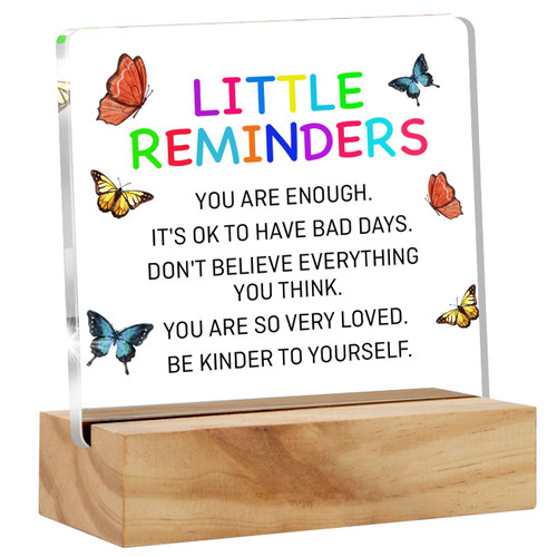 Inspirational Gifts for Women Friends Cheep Up Gift, Little Reminders Desk Decor Encouragement Acrylic Desk Plaque Sign with Wood Stand Home Office Desk Sign Keepsake Inspirational Gifts for Women Friends Cheep Up Gift, Little Reminders Desk Decor Encouragement Acrylic Desk Plaque Sign with Wood Stand Home Office Desk Sign Keepsake