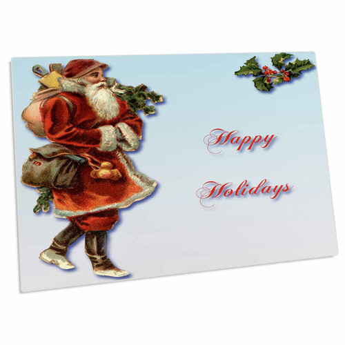3dRose Merry Christmas Victorian Santa Claus with Holly Leaves... - Desk Pad Place Mats (dpd-169895-1)