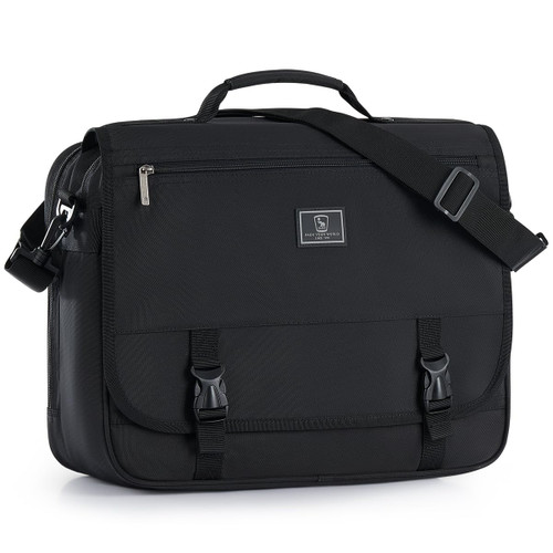 OIWAS Messenger Bags for Men 14Inch Laptop Briefcase Large Satchel Shoulder Bag Crossbody Bag Work Handbag (14inch-black)