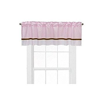 Bacati - Metro Pink/White/Chocolate Valance
