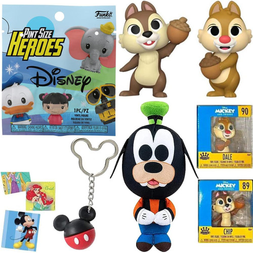 Chipmunk Friends Magic Mini Disney Figures Bundled with Chip N' Dale + Treasure Blind Bag Pint Size Character + Hanger + Goofy Mini Plush! 5-Items Chipmunk Friends Magic Mini Disney Figures Bundled with Chip N' Dale + Treasure Blind Bag Pint Size Character + Hanger + Goofy Mini Plush! 5-Items