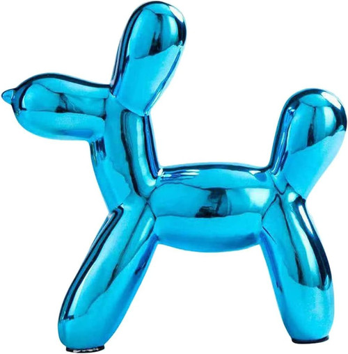 minghaoyu Small Balloon Dog Statue Blue Home Decor-Ceramic Dog Statues and Figurines Ornament-Modern Home Decor Accents-Coffee Table Decorations for Living Room Bedroom Office Shelf Bookshelf Decor