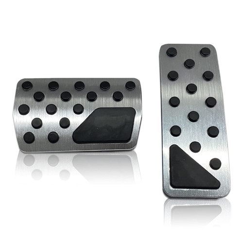 Miytsya 2 PCS Aluminum Alloy Anti-Slip Gas Pedal Brake Pedal Cover Interior Accessories Kit for 2011-2023 Jeep Grand Cherokee Dodge Durango, No Drilling Brake and Accelerator Pedal Covers (Silver)