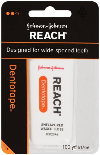 Reach Dentotape Unflavored Waxed Floss, 100yd (Pack of 3)