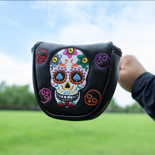Montela Golf Putter Cover Skeleton Mallet Putter Headcover Blade Putter Covers Golf Club Head Covers Leather Golf Putter Head Covers with Magnetic for Scotty Cameron Odyssey Ping Putters