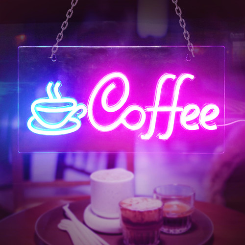 Coffee Neon Sign, Cafe Shop LED Neon Lights USB Powered Decorative Neon Coffee Signs for Coffee Bar Wall Decor Cafe Restaurant Shop Window Business Hours Sign