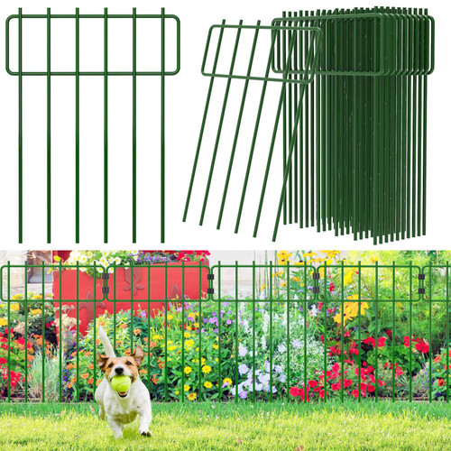 10 Pack Animal Barrier Fences, No Dig Fence Decorative Fence Rustproof Metal Wire Garden Fence Border for Dog Rabbits Ground Stakes Yard Landscape Patio T Shape 17 Inch(H) X 15Ft(L) 10 Pack Animal Barrier Fences, No Dig Fence Decorative Fence Rustproof Metal Wire Garden Fence Border for Dog Rabbits Ground Stakes Yard Landscape Patio T Shape 17 Inch(H) X 15Ft(L)