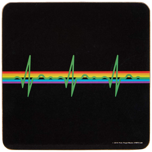 Pink Floyd Coaster Dark Side Of The Moon Pulse Logo Official 9.5Cm X 9.5Cm