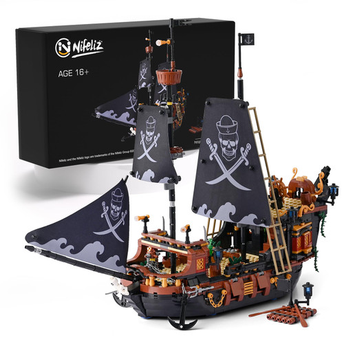 Nifeliz Pirate Ship, Classic Pirate Ship Building Set Composed of Mini Blocks, Collectible Display Model Toy and Wonderful Gift Idea for Adults (1,328 Pieces) Nifeliz Pirate Ship, Classic Pirate Ship Building Set Composed of Mini Blocks, Collectible Display Model Toy and Wonderful Gift Idea for Adults (1,328 Pieces)