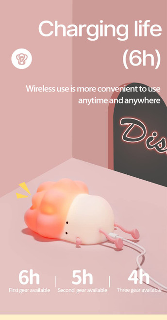 Sambiller Baby Night Light, Cute Bread Toast Lamp for Kids Room, Timer Auto Shutoff, AAA Battery Operated, Silicone LED Nightlight, Kawaii Bedroom Decor, Birthday Gifts for Teen Girls-Pink