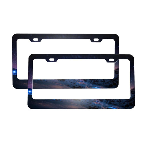 Night View License Plate Frames 2 Pack Front Rear Aluminum Car Tag Holder Cover Universal Car Plate Frame Covers for Women and Man