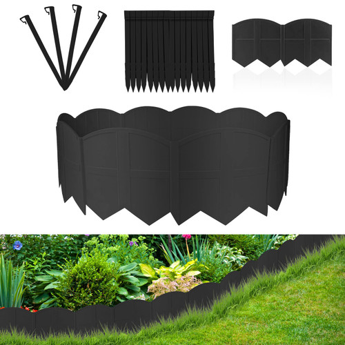 20PCS Garden Edging Border No Dig Landscape Edging Lawn Garden Fence Edgings Decorative Landscape Border 20Ft Landscaping Edging with 20 Stakes for Lawn Garden Flower Bed,The Yard,Lawn Edging?Black 20PCS Garden Edging Border No Dig Landscape Edging Lawn Garden Fence Edgings Decorative Landscape Border 20Ft Landscaping Edging with 20 Stakes for Lawn Garden Flower Bed,The Yard,Lawn Edging?Black
