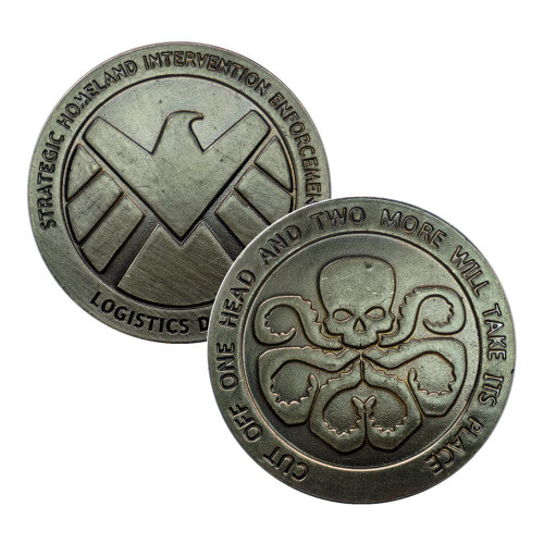 NIUBB S.H.I.E.L.D. Agent Hydra Double-Sided Metal Badge Commemorative Coins Collection Coins Marvel Commemorative Coins Retro Coins