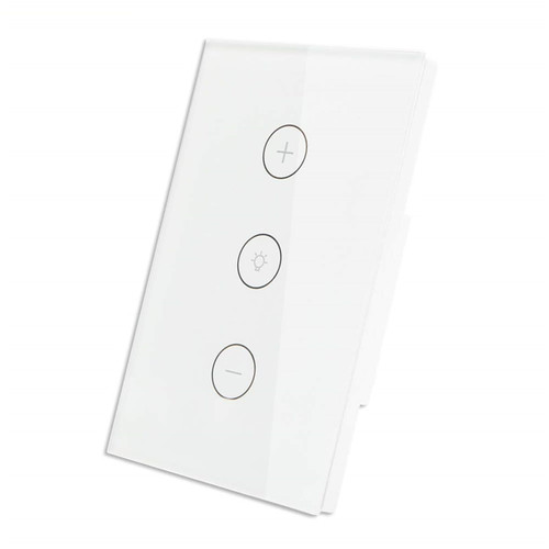 Smart WiFi Dimmer Light Switch Glass Touch Panel Wireless Remote Control Work with Alexa Google Home Assistant White