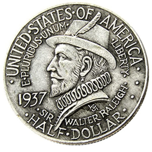 US Half Dollar Commemorative Coin 1937 Foreign Copy Silver Plated