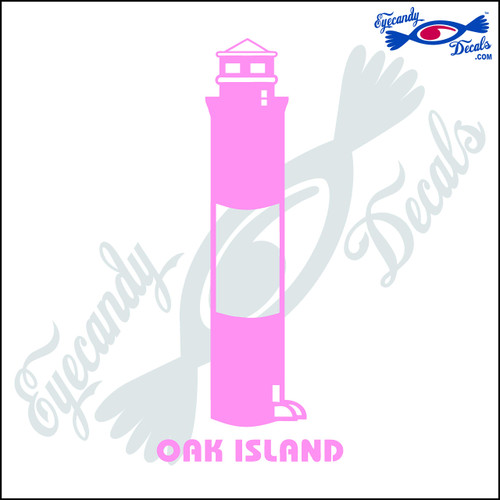 Eyecandy Decals Oak Island North Carolina Lighthouse 6 INCH Decal Sticker Light Pink