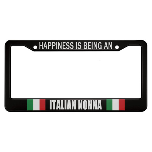 oFloral Happiness is Being an Italian Nonna Aluminum Alloy License Plate Frame Italian Flag Green White Red Applicable to US Standard Car Metal Front Car Tag Frame Cover Holder for Women Men(1 Pack)