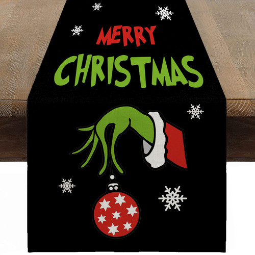 Ohok Christmas Table Runner for Kitchen Dining Table Table Runner for Living Room Farmhouse Table Runners for Party Home Decor (Merry Christmas)