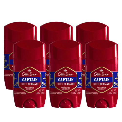 Old Spice Antiperspirant Deodorant for Men, Captain, 48 Hr Odor Protection, 2.6 oz (Pack of 6) Old Spice Antiperspirant Deodorant for Men, Captain, 48 Hr Odor Protection, 2.6 oz (Pack of 6)