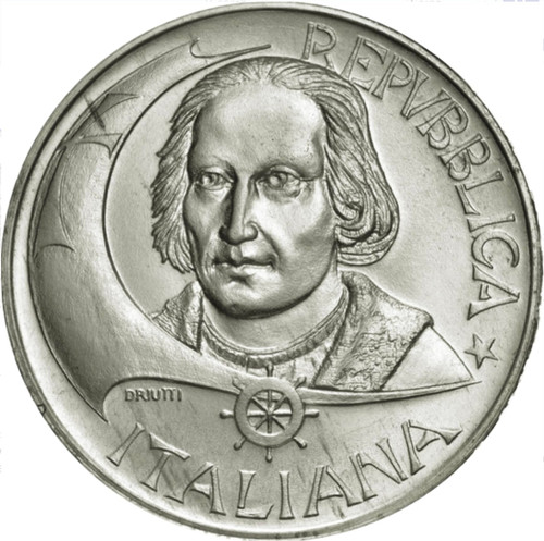 1992 R Silver 500 Lira Italy Christopher Columbus Coin. Celebrating Discovery Of America By The Italians. 500 Lira Graded By Seller Circulated Condition 1992 R Silver 500 Lira Italy Christopher Columbus Coin. Celebrating Discovery Of America By The Italians. 500 Lira Graded By Seller Circulated Condition