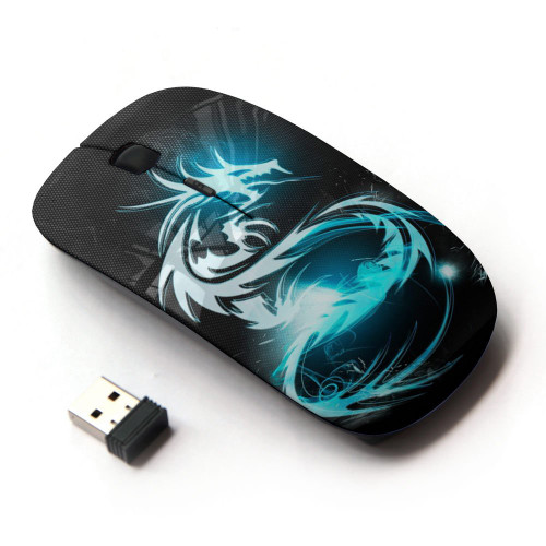 KOOLmouse [ Optical 2.4G Wireless Mouse [ Blue Glow Tribal Dragon ]