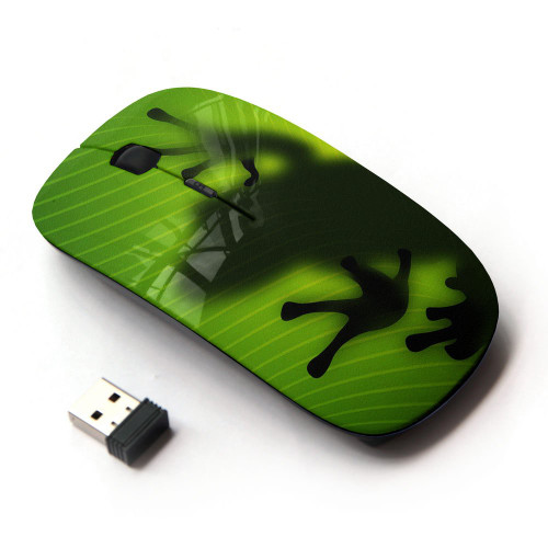 KOOLmouse [ Optical 2.4G Wireless Mouse [ Frog Leaf Nature Tropical Rainforest Green ]