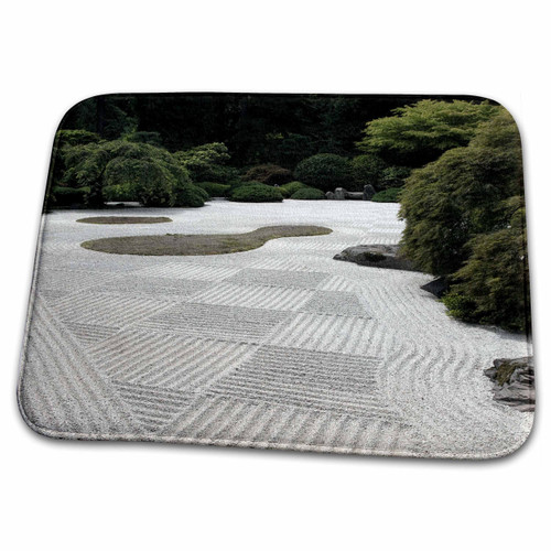 3dRose Oregon, Portland. Sand Patterns in Japanese Garden -... - Bathroom Bath Rug Mats (rug-93693-1)