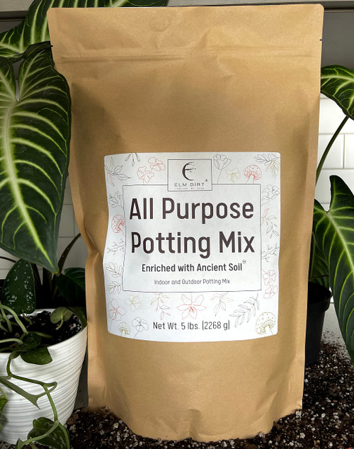 Elm Dirt Potting Soil Indoor & Outdoor Plants - All Purpose Potting Mix Ancient Soil for House Plants | Premium Nutrition for Garden Soil - All Purpose Formula for Vegetables, Flowers and Herbs(5 lbs)
