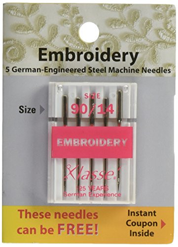 Tacony Corporation Klasse Embroidery Machine Needles-90/14 5/Pkg