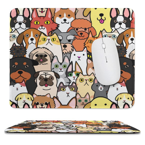 Many Funny Animals Mouse Pad Custom Gaming Mouse Pads with Designs Portable Office Non-Slip Rubber Base Wireless Mouse Pad for Laptop Mat 9.8"x11.8"