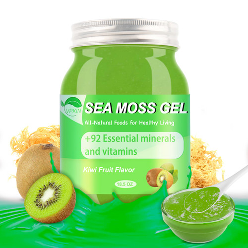 Wildcrafted Sea Moss Gel Organic,Irish Raw Sea Moss Gel for Overall Health and Immune Support,Kiwi Flavored Seamoss Supplement 18.5OZ