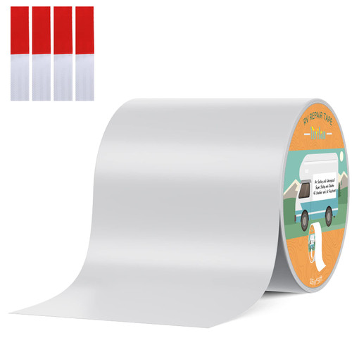 Yirilan RV Roof Sealant Tape-6 Inch x 50 Feet White Waterproof Tape for Leaks Thick Heavy Duty Water Proof Tape Sealing,Stop Leak Seal Tape Waterproof Repair Patch & Seal Sealant