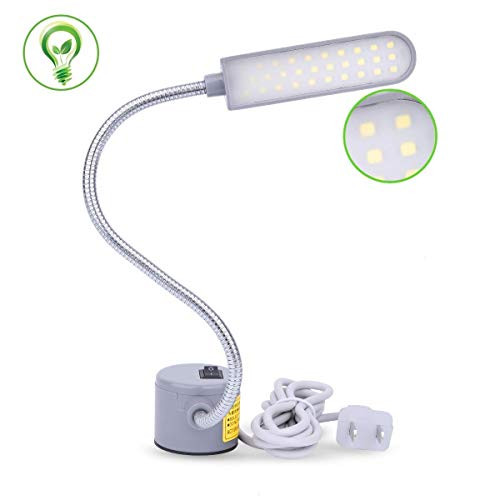 JANSANE Sewing Machine Light LED Lighting (30LEDs) 6 Watt Multifunctional Flexible Gooseneck Arm Work Lamp with Magnetic Mounting Base for Workbench Lathe Drill Press Gray
