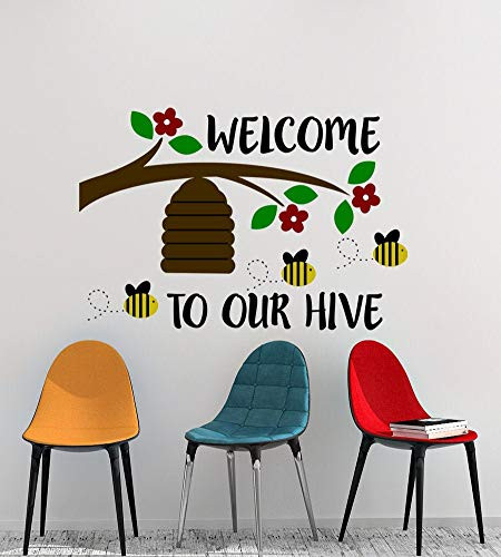 Yilooom Elementary Classroom Decor, Welcome to Our Hive Wall Decal, Bee Hive Decal, Bee Decals, Classroom Bee Theme Bulletin Board Decor, Busy Bees 32 Inch in Width