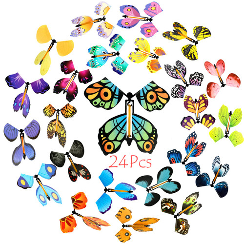 Outee 24 Packs Magic Flying Butterfly Card Surprise Wind Up Butterfly in The Book Rubber Band Powered Magic Gift Butterfly Fairy Flying Toy Great Xmas Gifts Surprise Gift Teacher Appreciation Gift Outee 24 Packs Magic Flying Butterfly Card Surprise Wind Up Butterfly in The Book Rubber Band Powered Magic Gift Butterfly Fairy Flying Toy Great Xmas Gifts Surprise Gift Teacher Appreciation Gift