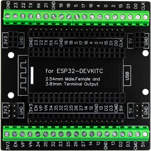 for ESP32 Super Breakout Board 3.81mm / 0.15" Terminal Blocks GPIO Expansion Board 3 Types Output for ESP32 Module ESP-WROOM-32 ESP32-DevKitC