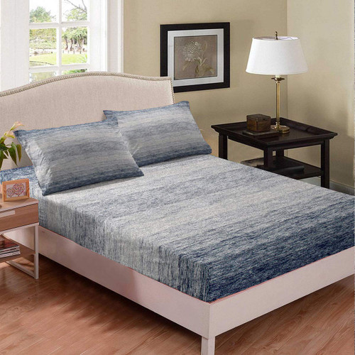 Twin XL Haze Color Fitted Sheet Light Solid Color Bed Sheet Set Bedding Collections Lightweight Soft Bedding Sets 2pcs (1 Fitted Sheet + 1 Pillow Case) Twin XL Size