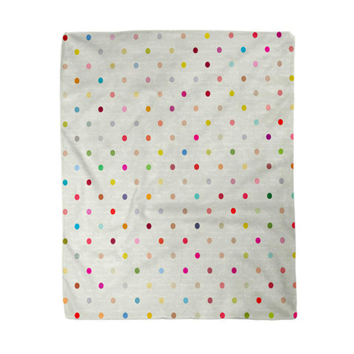 rouihot 50x60 Inches Flannel Throw Blanket Table Polka Dot Pattern Wall Retro Simple Multicolor Vintage Home Decorative Warm Cozy Soft Blanket for Couch Sofa Bed