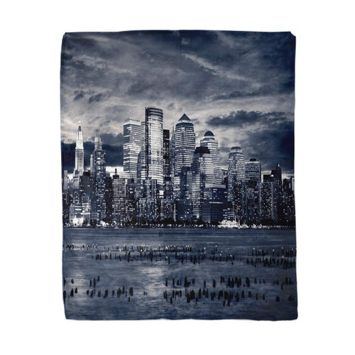 rouihot 60x80 Inches Flannel Throw Blanket Night New York City Manhattan Taken from Jersey Side Home Decorative Warm Cozy Soft Blanket for Couch Sofa Bed