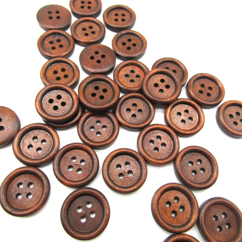 50 Pcs 20mm Wooden Buttons, 3/4" Wood Buttons Craft Sewing Button for Crafts Sewing DIY