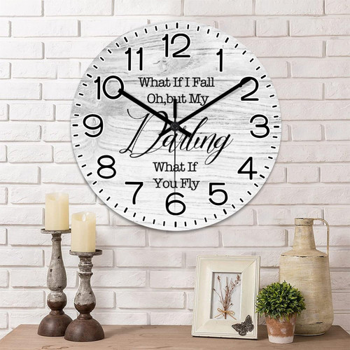 Mighun What If I Fall Oh My Darling What If You Fly What If I Fall Wall Clock Inspirational Large PVC Wall Clocks Battery Operated 12 Inch Desk Clock Wall Art Modern Home Decor for Kitchen Living Room Mighun What If I Fall Oh My Darling What If You Fly What If I Fall Wall Clock Inspirational Large PVC Wall Clocks Battery Operated 12 Inch Desk Clock Wall Art Modern Home Decor for Kitchen Living Room