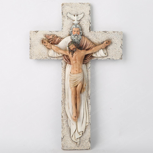 BC BUILDCLASSIC Trinity Crucifix Wall Cross, Catholic Gift, 9.5 inch H, Hand Painted BC BUILDCLASSIC Trinity Crucifix Wall Cross, Catholic Gift, 9.5 inch H, Hand Painted