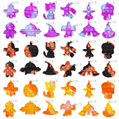 GOHEYI Halloween Party Favors, 36 Pack Halloween Pop Keychain Sensory Toys for Kids, Halloween Treat Bags Goodie Bag Fillers Stuffers, Fidget Toys Stress Relief Toys for Adults, Classroom Prizes GOHEYI Halloween Party Favors, 36 Pack Halloween Pop Keychain Sensory Toys for Kids, Halloween Treat Bags Goodie Bag Fillers Stuffers, Fidget Toys Stress Relief Toys for Adults, Classroom Prizes