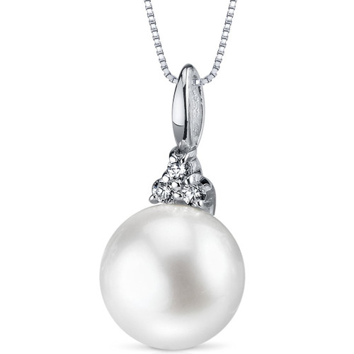 Peora 10mm Freshwater Cultured Pearl Classic Pendant Necklace for Women 925 Sterling Silver with 18 inch Chain Peora 10mm Freshwater Cultured Pearl Classic Pendant Necklace for Women 925 Sterling Silver with 18 inch Chain